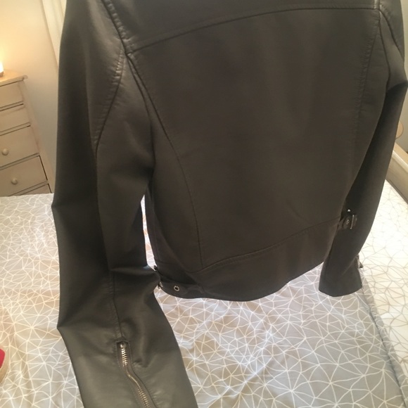 Faux Leather Jacket, Charcoal Grey - Picture 5 of 5